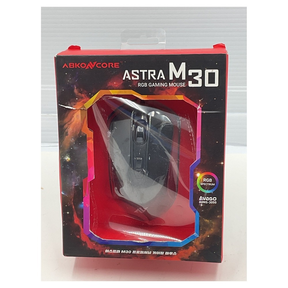 ABKONCORE Astra M30 RGB Gaming Mouse 3500 DPI Avago Sensor Wired NEW